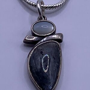 Sterling Labradorite Goddess Symbol Pendant Necklace